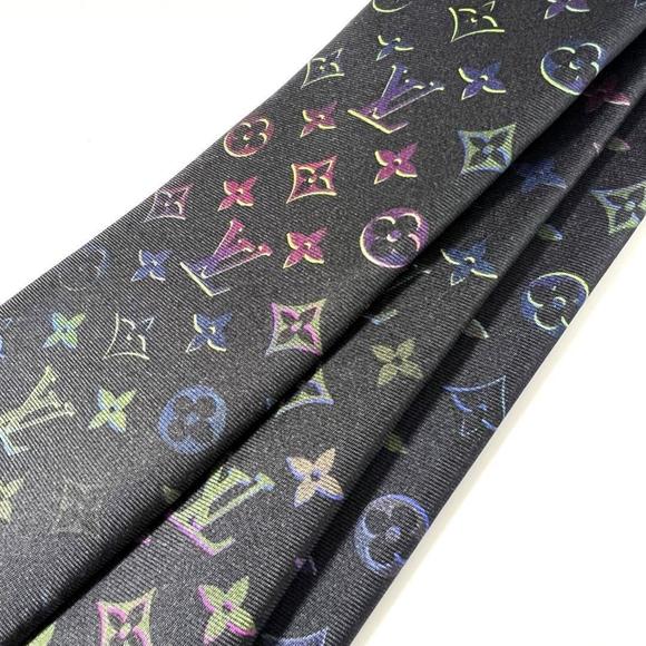 LOUIS VUITTON Men's Necktie Monogram Neon Silk - Picture 7 of 9